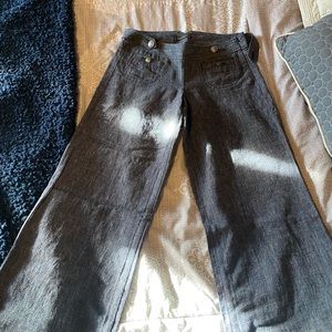 Navy-Grey Wide Leg Bell Bottom Express Pants